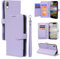 Asuwish Phone Case for Sony Xperia L3 Wallet Cover and Tempered Glass Screen Protector Leather Card Holder Slot Stand Rugged Mobile Credit Soft TPU Folio Purse Cell Accessories I3312 Women Men Purple