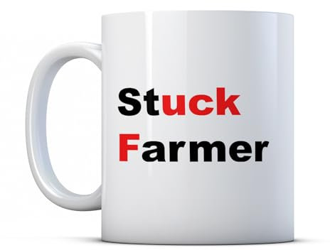 BWW Print - Stuck Farmer - Rude Political Pun Gift Mug, Ceramic, 11fl.oz.