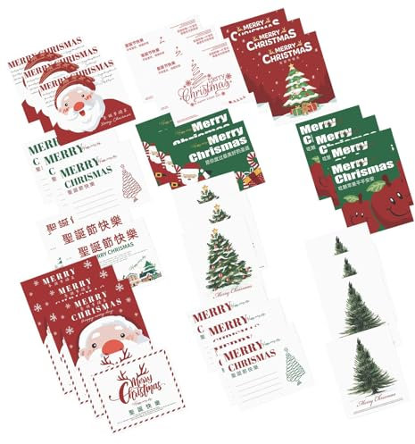 Mimoqk Weihnachtskarten, Weihnachtskarten sortiert, Frohe Weihnachten Postkarten, Grußkartenset, Neujahrskarten, Weihnachtskarten Set, Weihnachtskarten inkl