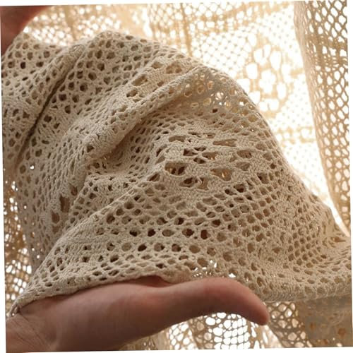 NASSMOSSE Boho -Vorhänge, 39x71 -Zoll Retro Hollow -Out -Strick -Spitzenvorhänge, Elegante leichte Filterung von Baumwollhäkeln für Terrassen Schlafzimmer Wohnzimmer Fensterdekoration