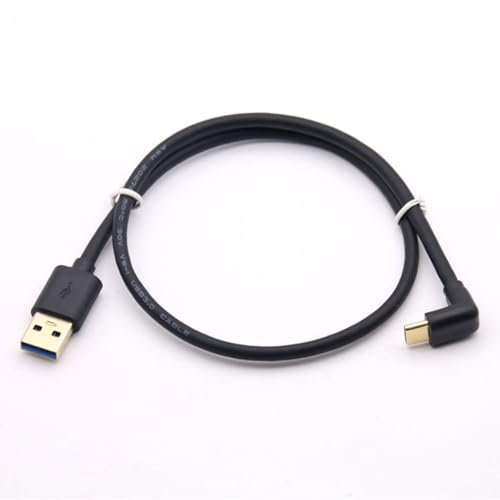 Hsupez Cavo USB di tipo C a 90 gradi, USB 3.0 A a USB C Up & Down Angle Cavo di Ricarica Rapida da Tipo C Maschio a Maschio, 50 cm, 5 Gbit/s Velocità, per Notebook, PC, Tablet, Telefono