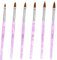 6 Stück Gel Pinsel für Nägel, Acryl Pinsel für Nägel, Nagel Pinsel Set für Nailart, Professionell Nagelpinsel Nail Art Nagel Stift für Malerei