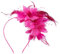 Risipu Fascinators Hat for Weddings, Elegant Vintage Mesh and Fabric Feather Fascinator Hat for Women,Party Ball Top Cap Jockey Club Headband Accessories (Rose Red)
