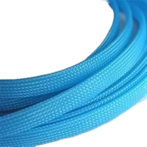 Braided Wire Harness Sleeving, 5M Flexible, 2-30mm High Density PET, for Cable Collation(Blue,16mm)