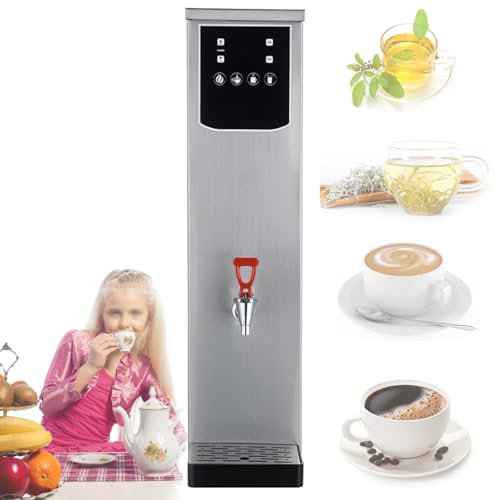 Hervidor de agua instantáneo, 20 litros, hervidor de agua de ebullición rápida de 2,5 kW de acero inoxidable con grifo antigoteo para cantinas y oficinas