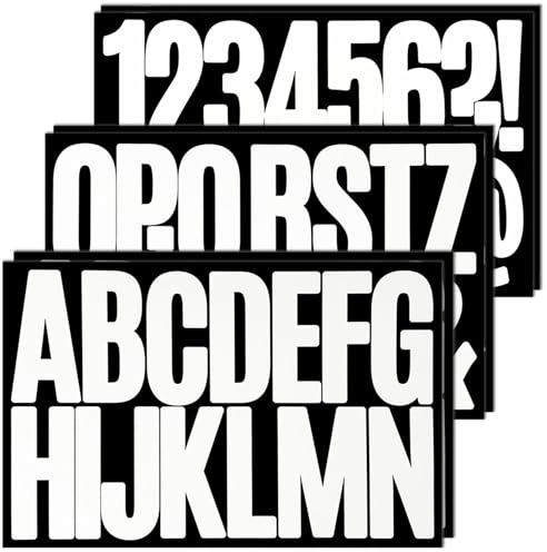 SHUNYINLAI 96 Pcs Letter Number Stickers - Self Adhesive Alphabet Sticker Decals for Mailbox Outdoor Scrapbooking DIY（3 Inch,White