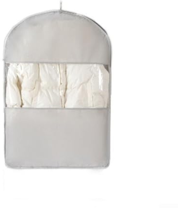 Jotekonoby Space Saving Hanging Garment Bags With Self Compression Zipper, Moth Proof Coat Clothes Storage Bag, Dust Cover Protector Dress Bag For Down Jacket, Shirt(Grey-Small)