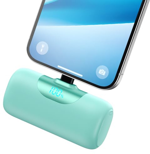Mini Powerbank für iPhone 5500mAh, Klein Power Bank Kompakt 22.5W PD 3.0A Schnelles Aufladen Akkupack Tragbares Externer Akku mit LED Display Kompatibel mit iPhone 14/13/12/11/X/XR/XS/8/7/6 Serie