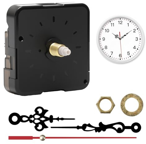 kclkda Replacement 6168 Silent Clock Movement Mechanism, DIY Wall Clock Repair Kit with Hands Replacement Parts, Battery Operated Quartz Motor for Cross Stitch, Craft & Picture Clocks (16mm)
