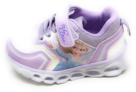 Scarpe da Bambina Elsa di Frozen,Sneakers Sportive con Lacci Elastici e Strappo,Colore Lilla,con Luci nell'intersuola (Lilla, Sistema Taglie Calzature EU, Bimbo (0-5 Anni), Numero, Media, 25)