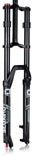 Downhill Forcella Ammortizzata Per Mountain Bike 27,5 29 DH/XC Forcella Air MTB Corsa 165mm Ritorno Regolabile Diritta Doppia Spalla Bicicletta Forcella Anteriore QR 9x100mm Blocco Manuale(29'')