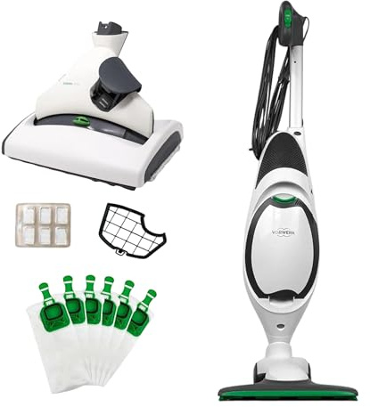 MANNA ELETTROSHOP Aspirapolvere VK150 Folletto – con Lavapavimenti SP530 - Motore 900W, Spazzola HD50 e Filtri HEPA Antiallergici, Ideale per Pavimenti, Parquet e Tappeti (Ricondizionato)