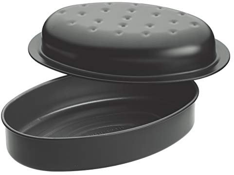 MasterClass Self-Basting Non-Stick Roasting Tin with Lid, Carbon, Grey, 27 x 21 x 10.5 cm