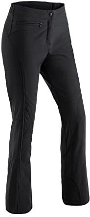 Maier Sports Marie, Enganliegende Damen Skihose, Wasserabweisende Softshell Schneehose, Stretchmaterial und verstellbarer Bund, PFC-frei, stormprotec-Technologie, Schwarz, Gr. 42 (W33/L32)
