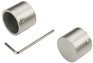 Liedeco Endkappe, Endstück 25 mm | Edelstahl-Optik | 2 Stück