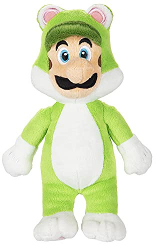 Nintendo SUPER MARIO Plüsch, 18 cm - Luigi im grünen Katzenkostüm, Mehrfarbig, Einheitsgröße