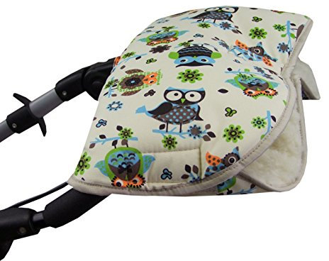 BAMBINIWELT universaler Muff Handwärmer Handschuhe für Kinderwagen Buggy Jogger mit Wolle EULEN ($4) XX