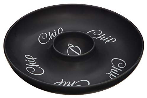 Premier Housewares Mange Chip and Dip Plat, Noir