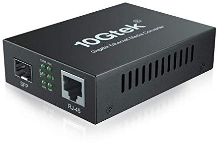 10Gtek Gigabit Ethernet Media Converter SFP Slot, 10/100/1000M RJ45 a 1000M SFP