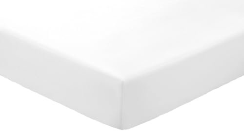 Amigozone Extra Deep 16(40cm) Non Iron Percale Pollycotton Fitted Sheets (Double, White)
