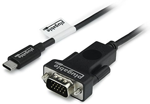 Plugable USB C to VGA Cable - Connect Your USB-C or Thunderbolt 3 Laptop to VGA Displays up to 1920x1080@60Hz (Compatible with 2018 9 MacBook Pros, Dell XPS 13 and 15, Surface Book 2), 6 Feet, 1.8m