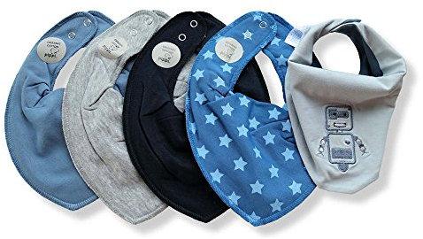 Pippi Baby Halstücher 5er Sparpack Dreieckstücher Lätzchen NEU (grau Mix Nr. 15)