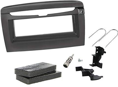 Sound-way Kit Montaggio Autoradio, Mascherina 1 DIN, Adattatore Antenna, Chiavi di Smontaggio, Compatibile con Lancia Y Ypsilon 2012