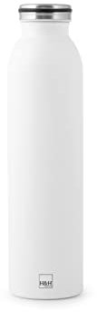 H&H Borraccia Termica Inox Bianca, Lt 0,75, Acciaio