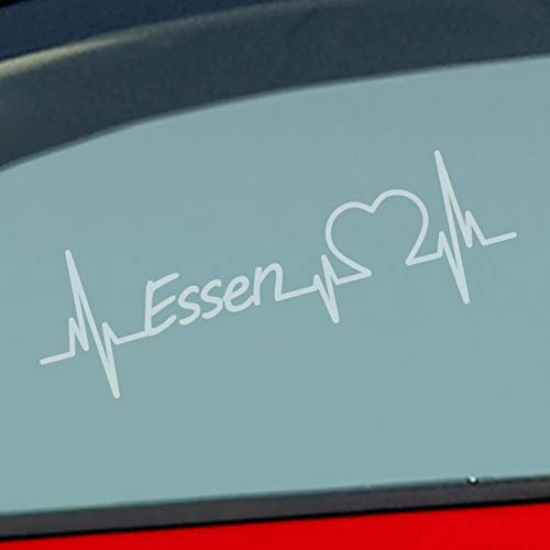 Hellweg Druckerei Auto Aufkleber Essen Herz Puls Stadt City Liebe Love ca. 19 x 6 cm
