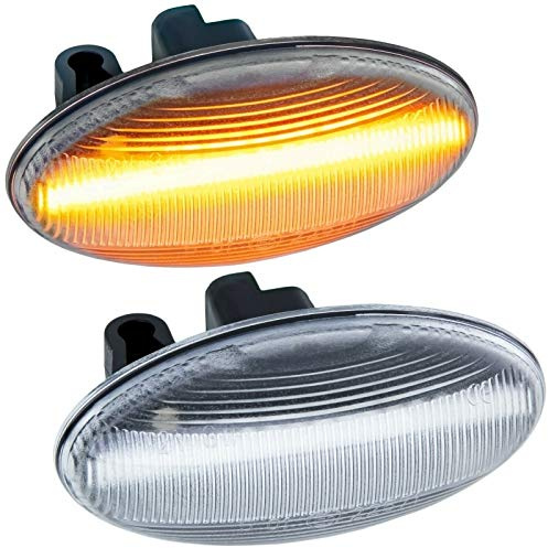 LED-Seitenblinker, geeignet für Citroen C1, C2, C3, C4 CACTUS, C5, C6, Signallicht, Canbus, SMD, Deckenleuchte, transparent
