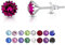DTPSilver - Damen Ohrringe 925 Sterling Silber und mit Kristallen von Swarovski® Elements 6 mm Runde Ohrstecker - Farbe : Fuchsie