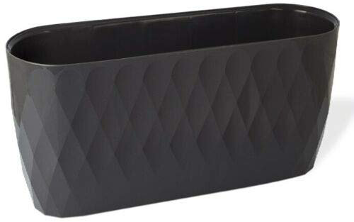 Rammento Pot de fleurs ovale de 30 cm de long - Pour intérieur/extérieur - Gris foncé - Convient pour une large gamme de fleurs, herbes, légumes - Résistant aux UV et au gel - Capacité de 3,5 l