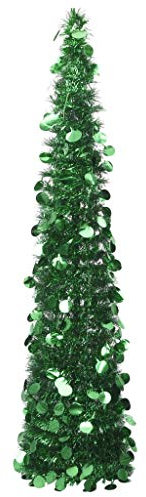 vidaXL Árbol de Navidad Artificial Plegable Decoración Desmontable Vacaciones Ligero Adornos Festivos Artificial Navideño Pet Verde 180 cm