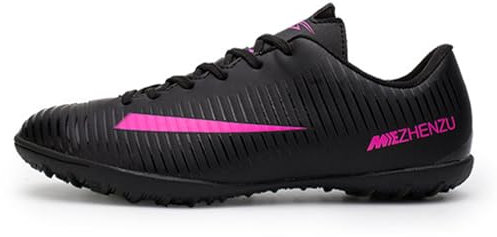 Agnueuty Fussballschuhe Herren Professionelle Fußballschuhe Jungen Fussball Schuhe Schnüren Kunstrasen Turnschuhe,Schwarz,44 EU