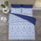 DTEX HOMES Duvet Cover Set 100% Egyptian Cotton Sateen Hotel Quality 220 Thread Count Reversible Printed Pattern Quilt Cover Set With Pillow Cases (Greek Blue, King)