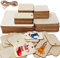 Thinkingwings Packung mit 70 unlackierten Holzquadraten, 4 Größen, darunter 30 Stück mit Loch, quadratische Holzplatten für Brandmalerei, Malerei, hängende Dekorationen, Festivals und Partydekoration,