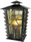Grablaterne, Grableuchte aus Stahl mit gelben Scheiben inkl. LED Grablicht 21 cm (Aluminium)