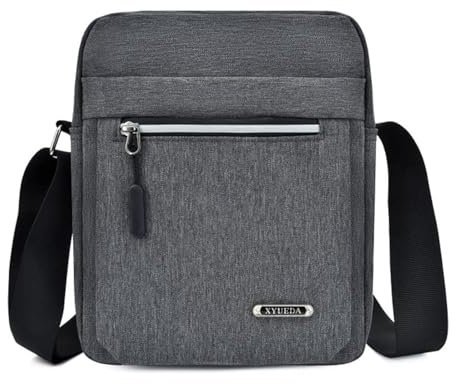 Crossbody Umhängetaschen Herren Messenger Bag Herren Kleine Sling Pack Wasserdicht Oxford Packs für Arbeit Business, GRAU, 9x2.74x6.24 inch
