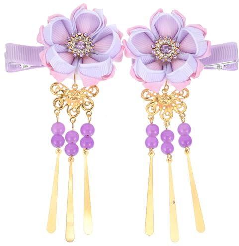 Lurrose Pince à cheveux en forme de fleur japonaise pour femme - Violet