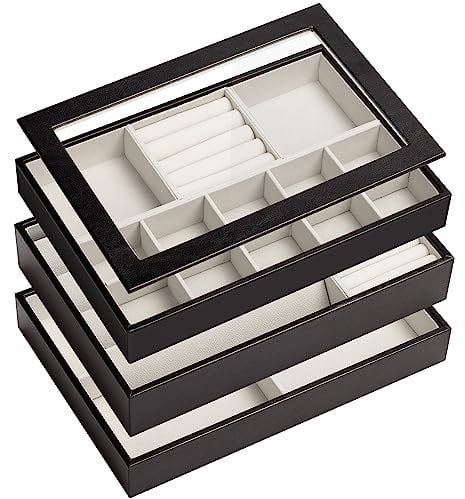 ADEL DREAM Stapelbares Schmucktablett Schmuckschatpfanne Aufbewahrung Schublade Lagerung-Schmuck Aufbewahrung Damen Schmuckschatpfe