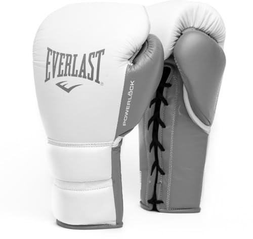 Everlast Unisex - Erwachsene Boxhandschuhe Powerlock 2 Pro Lace Trainingshandschuh, Weiß, 14oz
