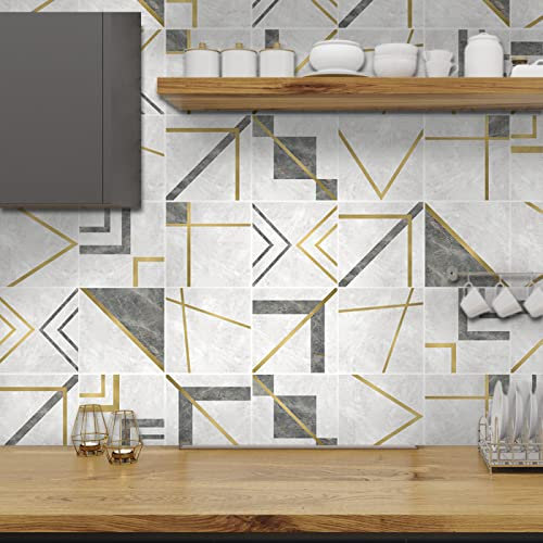 Piastrelle Adesive Cucina 20x20 Grigio Tortora Piastrelle Adesive Bagno Pavimento Adesivo Paraschizzi Cucina Adesivo Piastrelle Ceramica Carta Adesiva per Mobili Vintage（10 pezzi）
