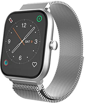 Trevi T-FIT 260 Plus Smartwatch Smart Fitness Band mit Erkennung von Körpertemperatur und Blutdruck, Bluetooth, Gesundheits- und Wellness-Überwachung, wasserdicht IP68, Silber