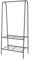 LONENESSL Metal Clothes Rail Garment Rack, Small Coat Rack Hanging Rail with 2 Tier Storage Shelf, A-shaped Clothes Rack, Stand Rail Hanger Organiser Shelf Bedroom Clothing Rack - Black