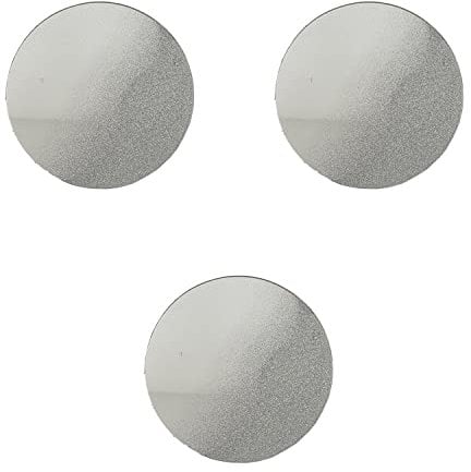 INDA-Exclusiv 3 Stück Glas Spiegel Untersetzer Unterlage Glasuntersetzer Glitzer Silber rund Ø20cm