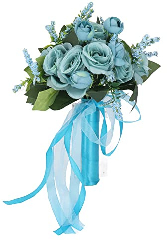Asixxsix Hochzeit, Brautstrauß, Romantischer Hochzeitsstrauß, Brautjungfer, Hand, die Künstliche Blumen Hält, die Einen Blumenstrauß für Valentinstag, Hochzeitszeremonie, Jubiläumsfeier (Blauer See)