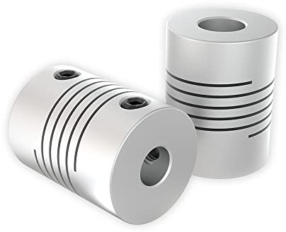 Lufix Wellenkupplung 2 Stück flexible Kupplungen aus Aluminium 3mm bis 10mmØ ideal für 3D Drucker und CNC Maschinen (6 * 8mm)