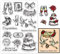 PandaHall Transparenter Stempel Für Hochzeiten Champagner Taube Kuchen Ring Rose Silikon Gummistempel Transparenter Siegelstempel Für Hochzeit Party Einladung Karte Postkarte Album Foto Geschenk