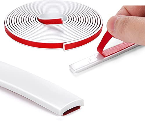 Bande de moulage autocollante pour bord de carrelage de dosseret, à décoller et à coller, garniture flexible pour décoration d'angle (blanc)