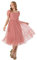 Anaya with Love Damen Dames Midi Jurk Voor Vrouwen Korte Pofte Mouw Vierkante Nek Frilly Voor Bruiloft Guest Prom Bal Even Kleid, Rose, 40 EU